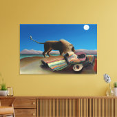 Henri Rousseau - De slapende zigeuner Canvas Afdruk (Insitu (Woonkamer))