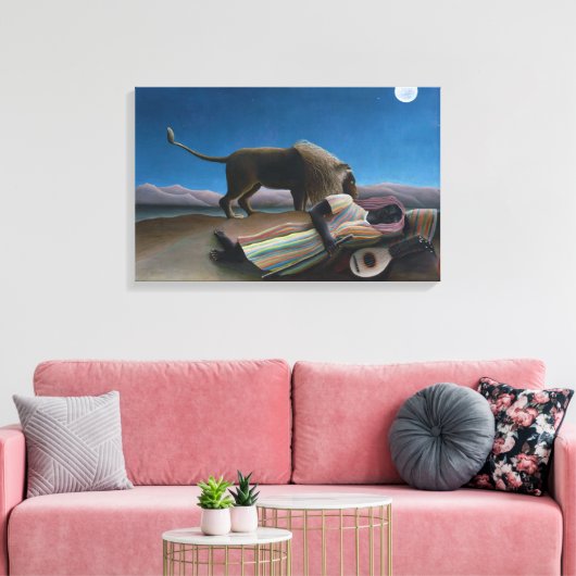 Henri Rousseau - De slapende zigeuner Canvas Afdruk (Insitu (Woonkamer))