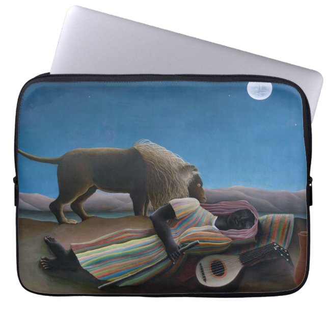 Henri Rousseau - De slapende zigeuner Laptop Sleeve (Voorkant)