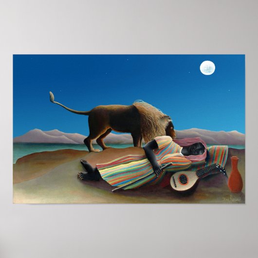 Henri Rousseau - De slapende zigeuner Poster (Voorkant)