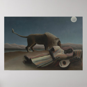 Henri Rousseau - De slapende zigeuner Poster