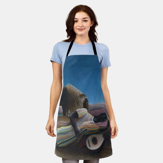 Henri Rousseau - De slapende zigeuner Schort (Gedragen)