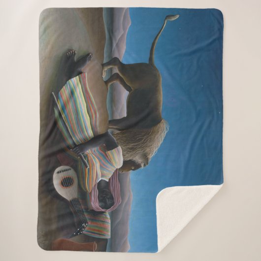 Henri Rousseau - De slapende zigeuner Sherpa Deken (Voorkant)