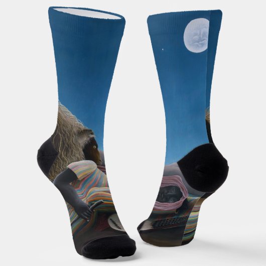 Henri Rousseau - De slapende zigeuner Sokken (Gebogen)