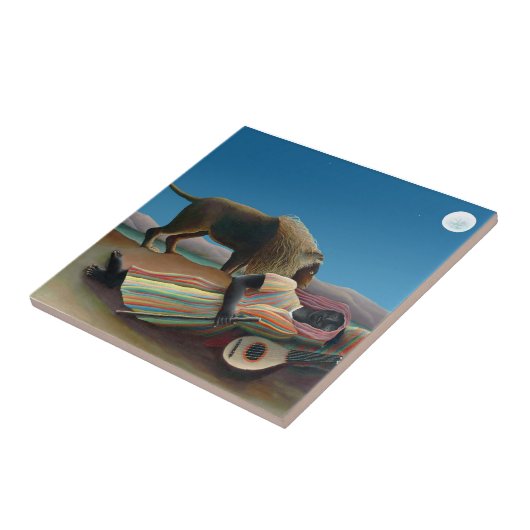 Henri Rousseau - De slapende zigeuner Tegeltje (Zijkant)