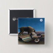 Henri Rousseau - De slapende zigeuner Vierkante Button 5,1 Cm (Voorkant /achterkant)