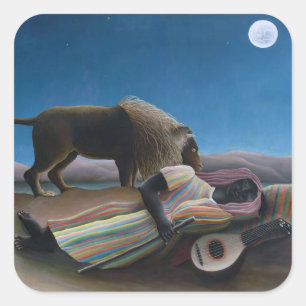 Henri Rousseau - De slapende zigeuner Vierkante Sticker