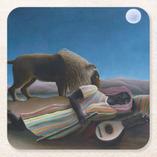 Henri Rousseau - De Slapende Zigeunerin Kartonnen Onderzetters