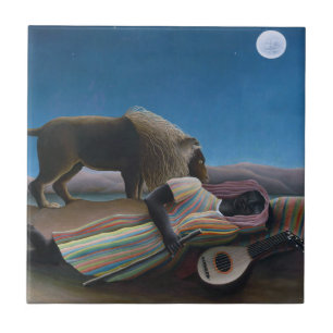 Henri Rousseau - De Slapende Zigeunerin Tegeltje