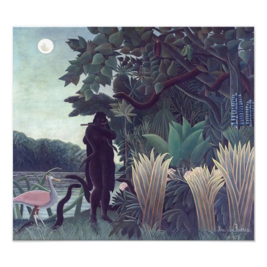 Henri Rousseau - De Snake Charmer Foto Afdruk (Voorkant)