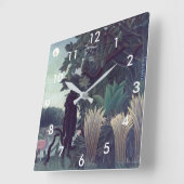 Henri Rousseau - De Snake Charmer Vierkante Klok (Hoek)