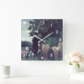 Henri Rousseau - De Snake Charmer Vierkante Klok (Huis)