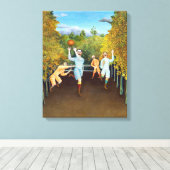 Henri Rousseau - De spelers van het Football Canvas Afdruk (Insitu (Houten vloer))