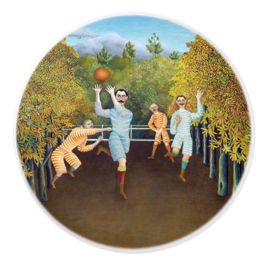 Henri Rousseau - De spelers van het Football Keramische Knop (Voorkant)
