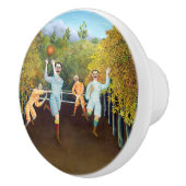 Henri Rousseau - De spelers van het Football Keramische Knop (Rechts)