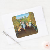 Henri Rousseau - De spelers van het Football Vierkante Sticker (Envelop)