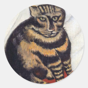 Henri Rousseau - De Tijgerkat ( Le Chat Tigre ) Ronde Sticker