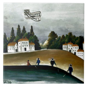 Henri Rousseau - De Vissers en het Tweedekker-vlie Tegeltje
