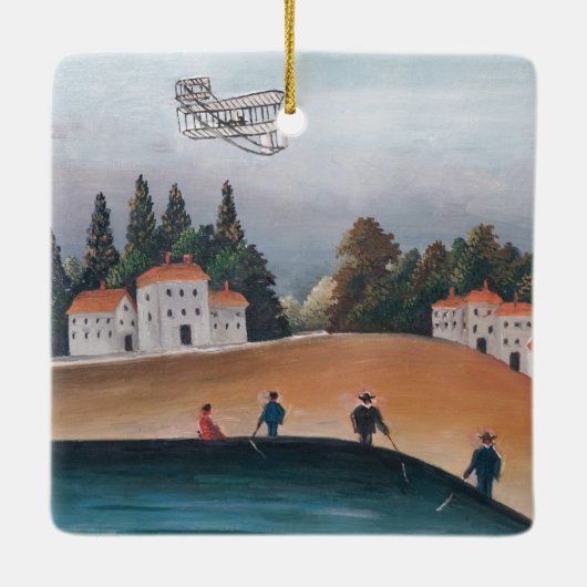 Henri Rousseau - De vissers en het vliegtuig Keramisch Ornament (Achterkant)