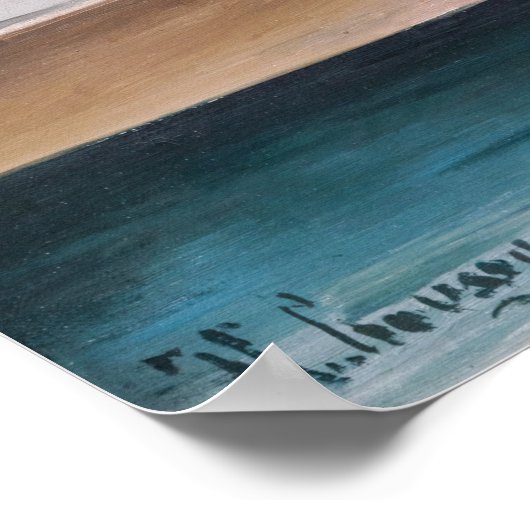 Henri Rousseau - De vissers en het vliegtuig Poster (Hoek)