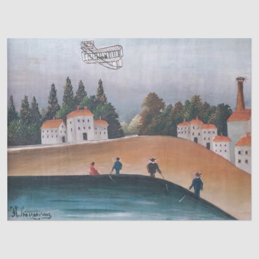 Henri Rousseau - De vissers en het vliegtuig Tissuepapier (Voorkant)