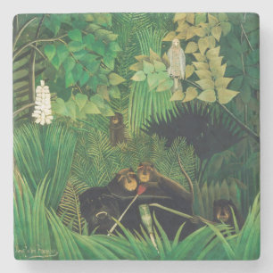 Henri Rousseau - De vrolijke grappenmakers Stenen Onderzetter