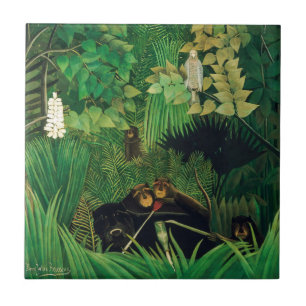Henri Rousseau - De vrolijke grappenmakers Tegeltje