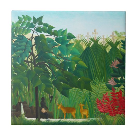 Henri Rousseau de Waterfall Tile Tegeltje (Voorkant)