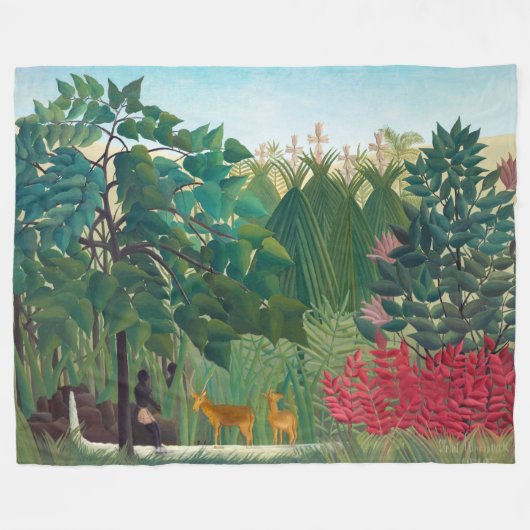 Henri Rousseau - De waterval Fleece Deken (Voorkant (Horizontaal))