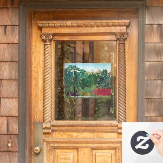 Henri Rousseau - De waterval Raamsticker (Huis Deur)