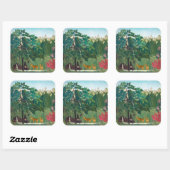 Henri Rousseau - De waterval Vierkante Sticker (Vel)