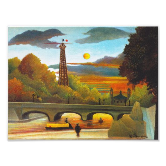 Henri Rousseau Eiffel Tower bij Sunset Print Foto Afdruk (Voorkant)