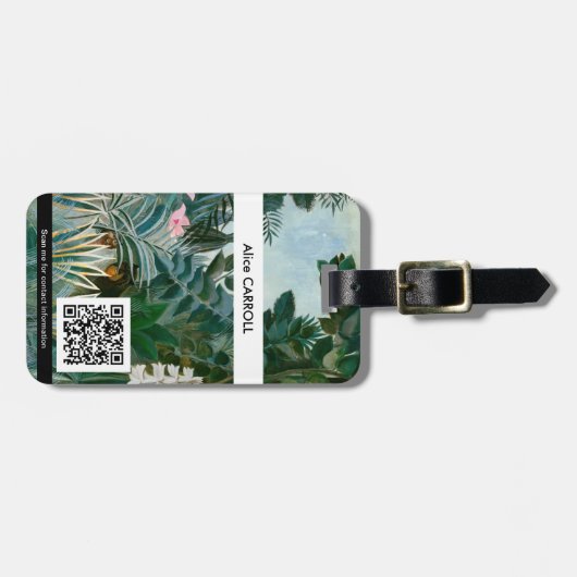 Henri Rousseau - Equatoriaal Oerwoud - QR-code Bagagelabel (Voorkant horizontaal)