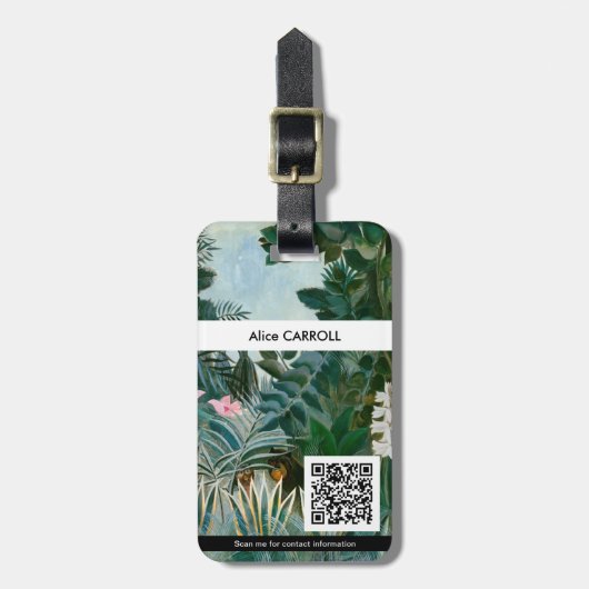 Henri Rousseau - Equatoriaal Oerwoud - QR-code Bagagelabel (Voorkant verticaal)