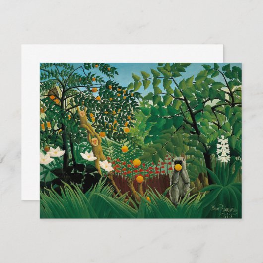 Henri Rousseau Exotic Landscape Invitations Kaart (Voorkant / Achterkant)