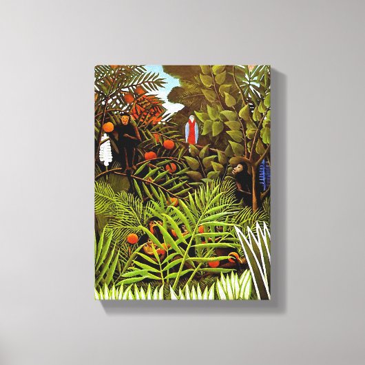 Henri Rousseau - Exotisch landschap junglekunst Canvas Afdruk (Voorkant)