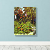 Henri Rousseau - Exotisch landschap junglekunst Canvas Afdruk (Insitu (Houten vloer))