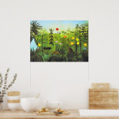 Henri Rousseau - Exotisch landschap met leeuw Poster (Keuken)