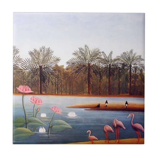 Henri Rousseau Flamingoes Tile Tegeltje (Voorkant)