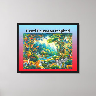 Henri Rousseau geïnspireerd Canvas Afdruk