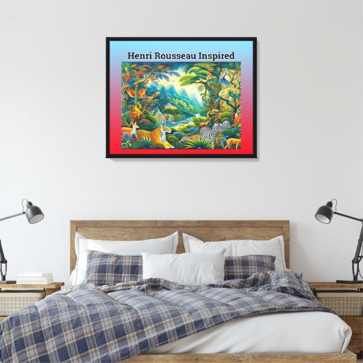 Henri Rousseau geïnspireerd Canvas Afdruk (Insitu (Slaapkamer))