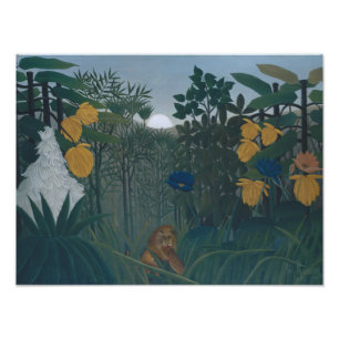 Henri Rousseau - Herstel van de leeuw Foto Afdruk