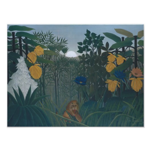 Henri Rousseau - Herstel van de leeuw Foto Afdruk (Voorkant)