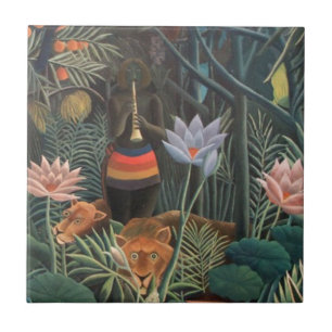 Henri Rousseau Het Droomse Oerwoud Bloeit Naïeve K Tegeltje