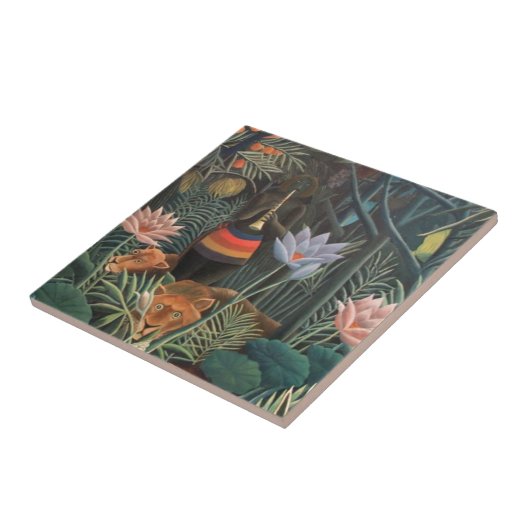 Henri Rousseau Het Droomse Oerwoud Bloeit Naïeve K Tegeltje (Zijkant)