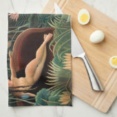 Henri Rousseau Het Droomse Oerwoud Bloeit Naïeve K Theedoek (Quarter Fold)