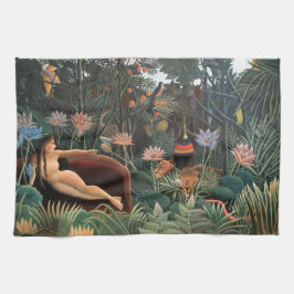 Henri Rousseau Het Droomse Oerwoud Bloeit Naïeve K Theedoek