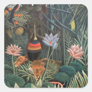 Henri Rousseau Het Droomse Oerwoud Bloeit Naïeve K Vierkante Sticker