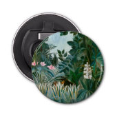 Henri Rousseau - Het Equatoriaal Oerwoud Button Flesopener (Voorkant)