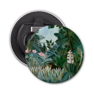 Henri Rousseau - Het Equatoriaal Oerwoud Button Flesopener